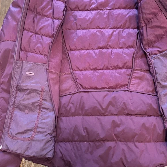 Lululemon Athletica Maroon Hooded Puffer Jacket - Picture 4 of 9